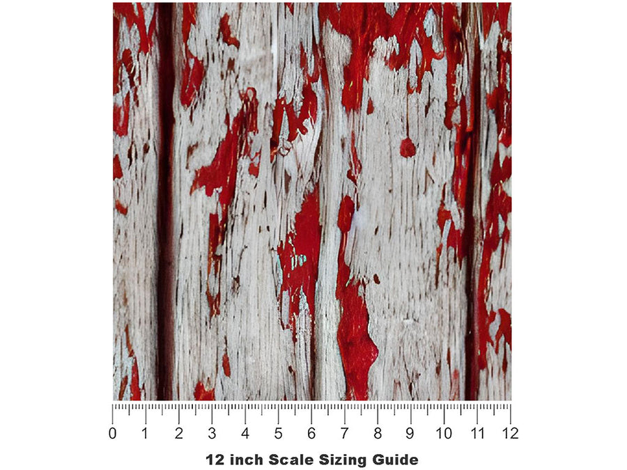 Distressed Auburn Wood Plank Vinyl Film Pattern Size 12 inch Scale~Rwraps Distressed Auburn Wood Plank Sizing Chart~3