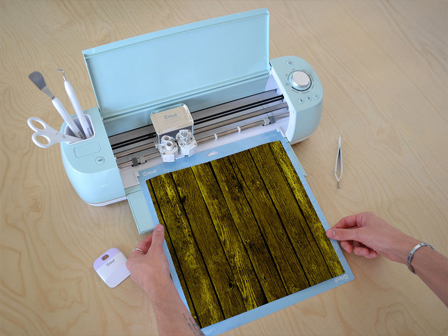distressed aureolin Cricut Compatible Vinyl