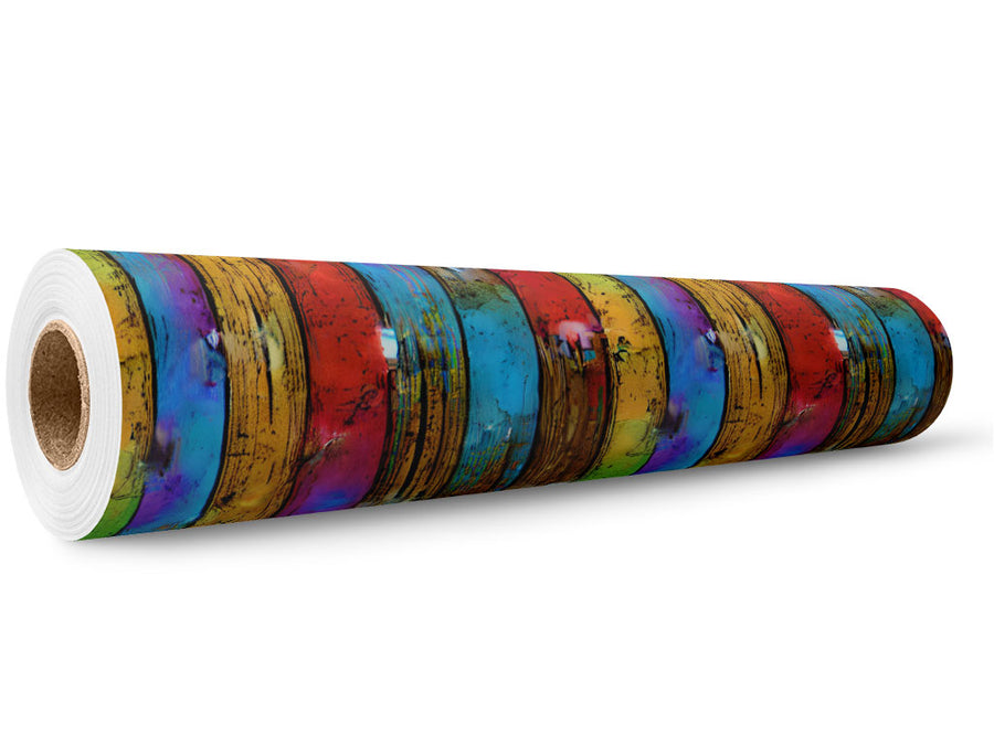 Distressed Boardwalk Wood Plank Wrap Film Wholesale Roll~Rwraps Series 914 Digitally Printed Vinyl Roll~5