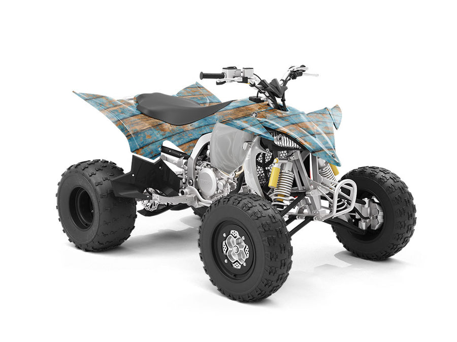 Distressed Denim Wood Plank ATV Wrapping Vinyl