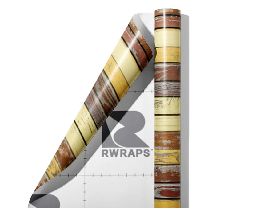 Distressed Gradient Wood Plank Wrap Film Sheets~Rwraps Series 914 Distressed Gradient Wood Plank Scrolled Sheet~4