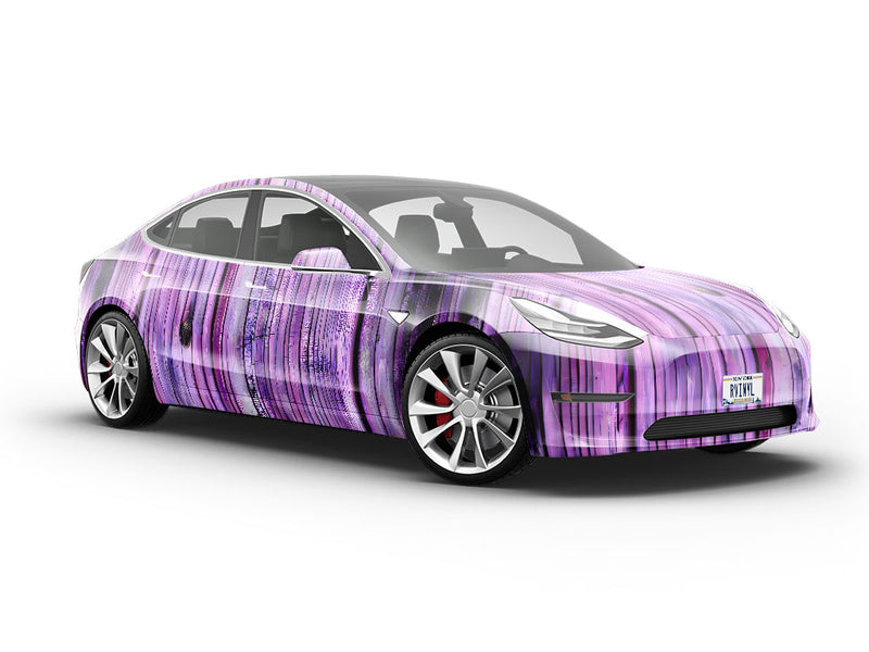 Distressed Magenta Wood Plank Vehicle Vinyl Wrap