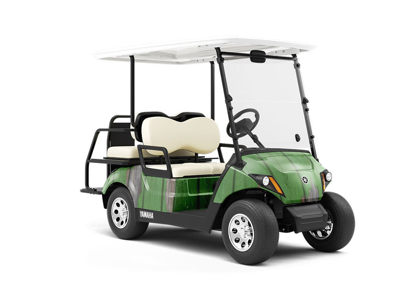 Distressed Mantis Wood Plank Wrapped Golf Cart