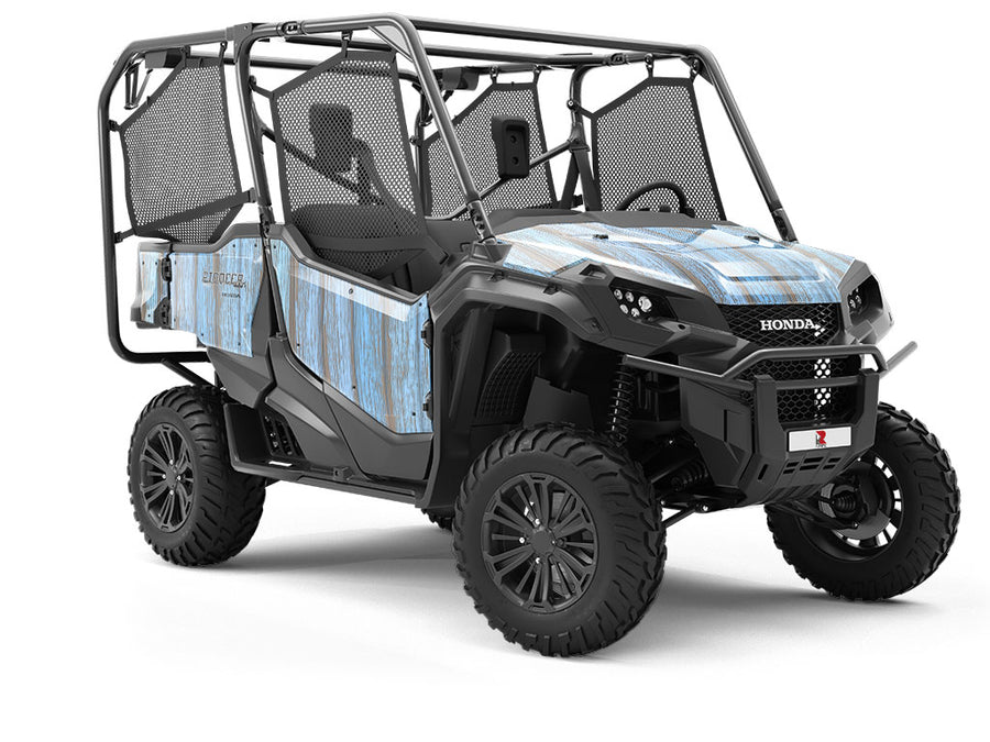 Distressed Powder Wood Plank Utility Vehicle Vinyl Wrap