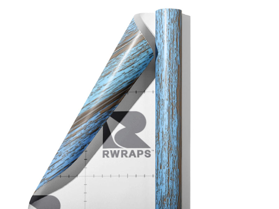 Distressed Powder Wood Plank Wrap Film Sheets~Rwraps Series 914 Distressed Powder Wood Plank Scrolled Sheet~4