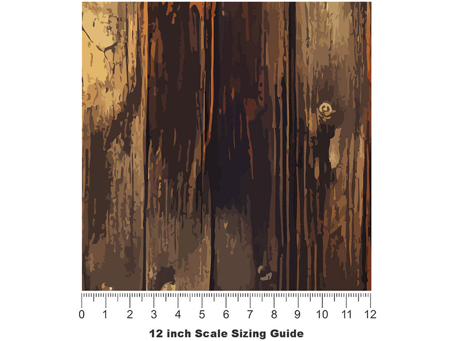 Distressed Provincial Wood Plank Vinyl Film Pattern Size 12 inch Scale~Rwraps Distressed Provincial Wood Plank Sizing Chart~3