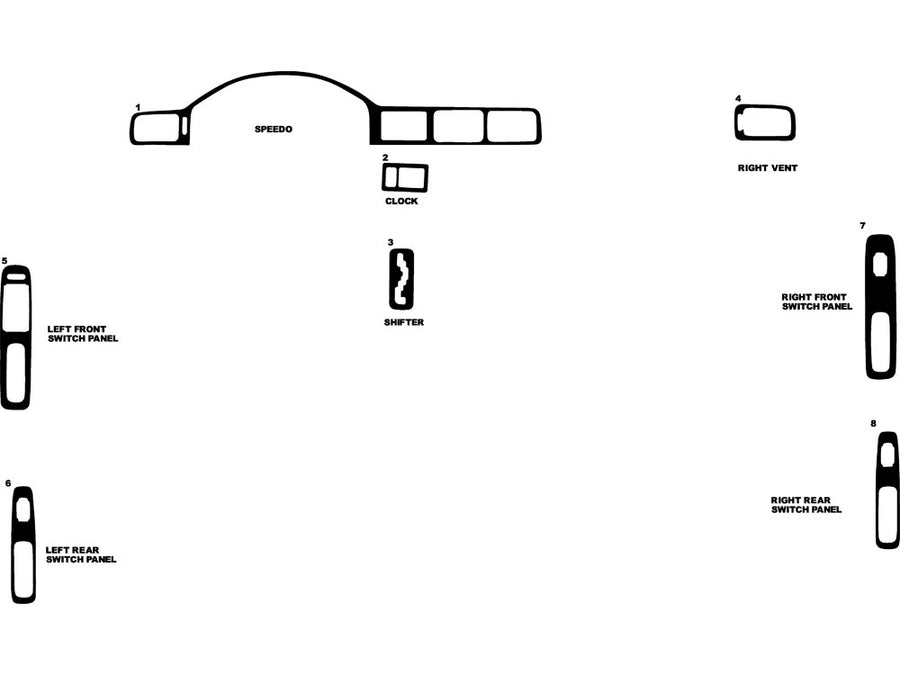 acura tl 1996-1998 Dash Kit Diagram