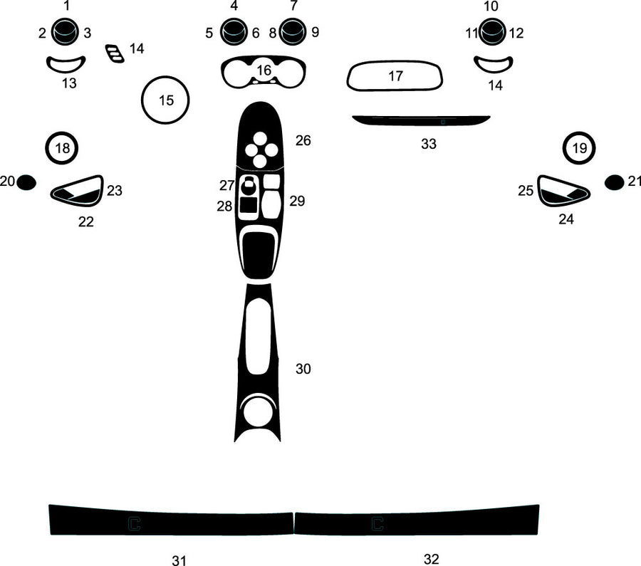 alfa romeo 4c 2015-2020 Dash Kit Diagram