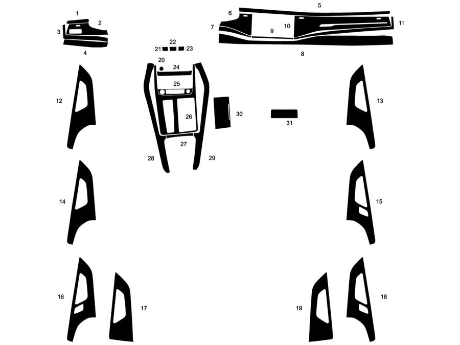 audi q7 2022-2023 Dash Kit Diagram