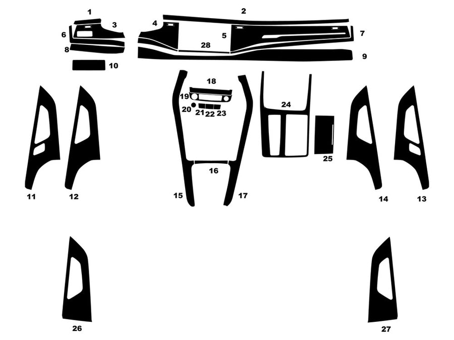 audi q8 2019-2025 Dash Kit Diagram