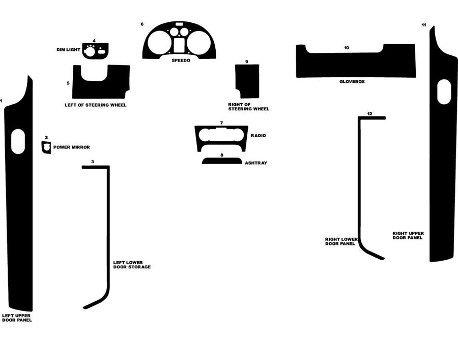 audi tt 2000-2006 Dash Kit Diagram