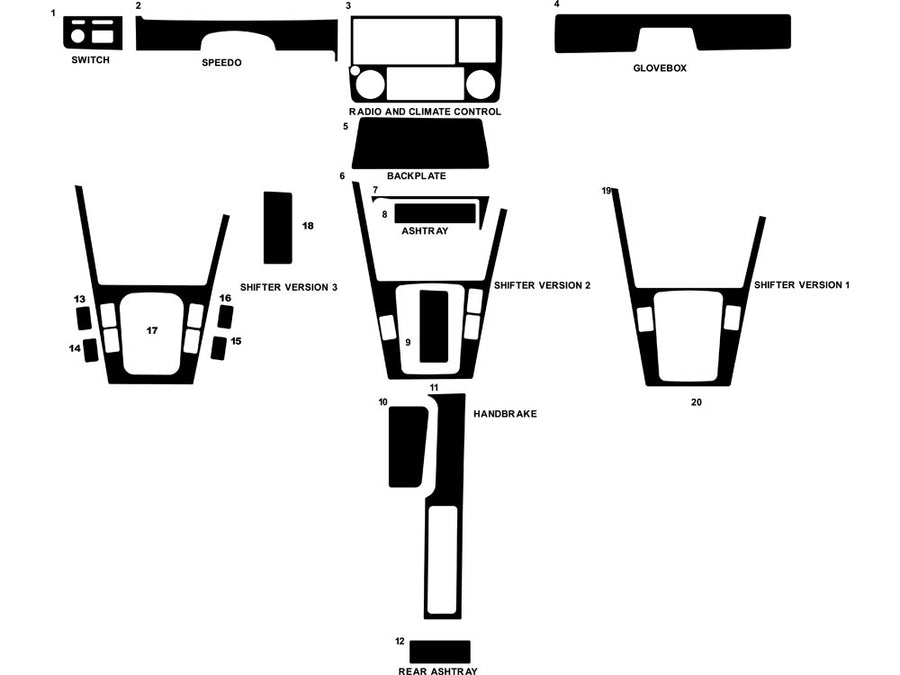 bmw 3-series 1984-1991 Dash Kit Diagram