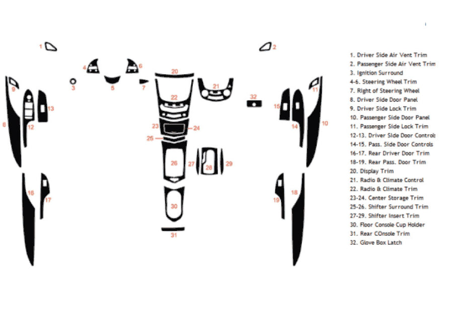cadillac ats 2013-2019 Dash Kit Diagram