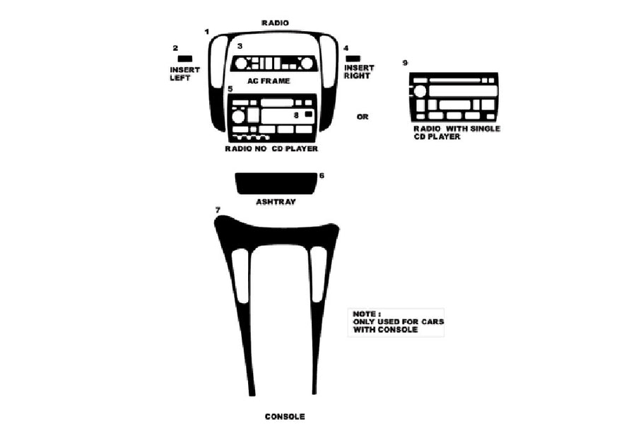 cadillac catera 1997-1999 Dash Kit Diagram