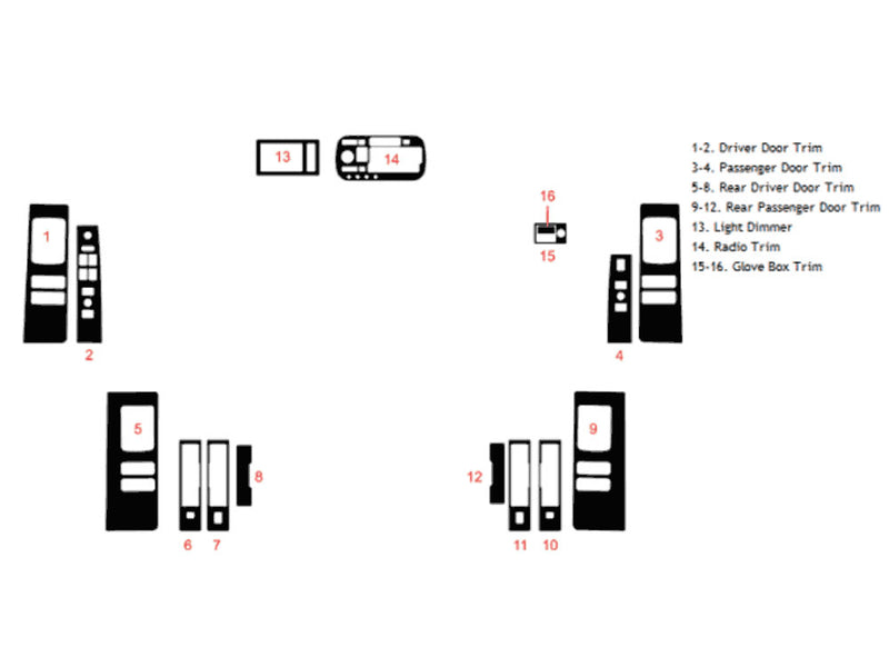 cadillac deville 1994-1996 Dash Kit Diagram