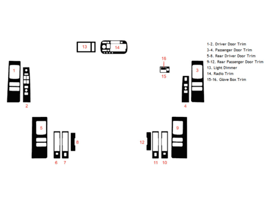 cadillac deville 1994-1996 Dash Kit Diagram