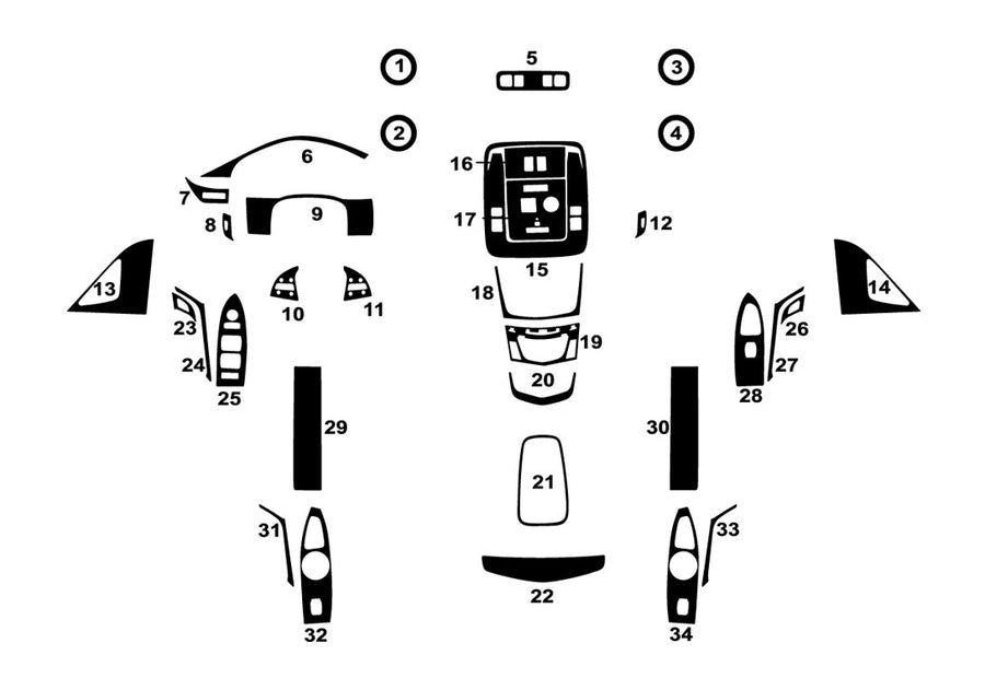 cadillac escalade 2015-2020 Dash Kit Diagram