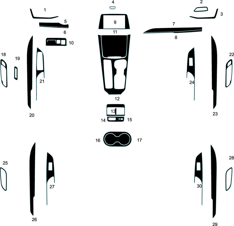 cadillac xt4 2019-2023 Dash Kit Diagram