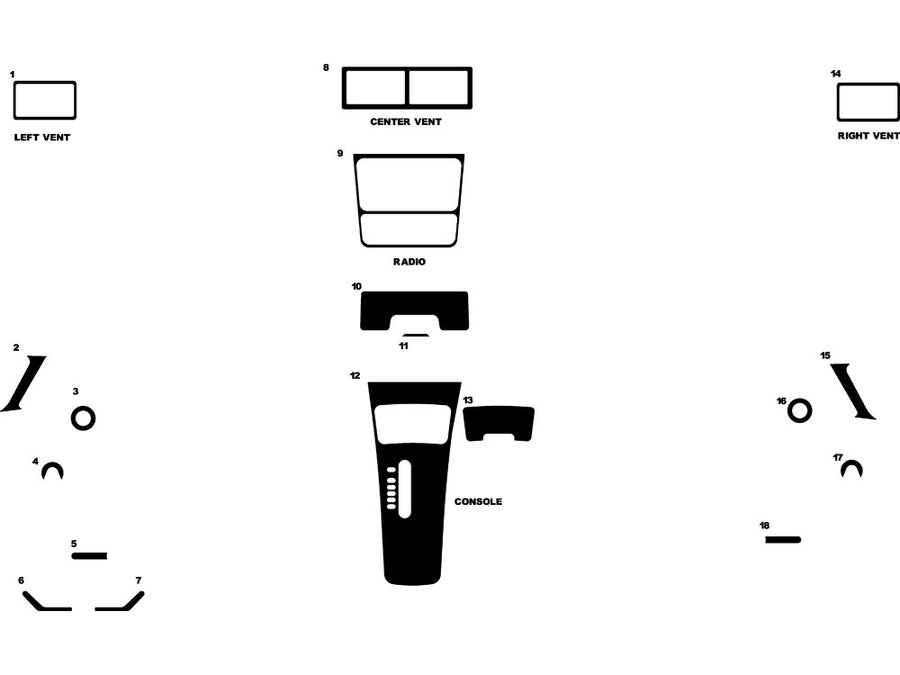 chevrolet cavalier 1992-1994 Dash Kit Diagram