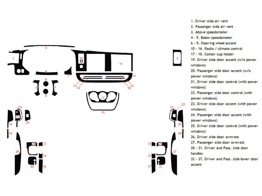 gmc savana 2008-2025 Dash Kit Diagram