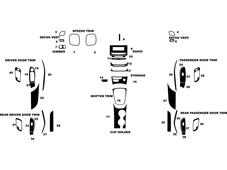 chevrolet malibu 2013-2015 Dash Kit Diagram