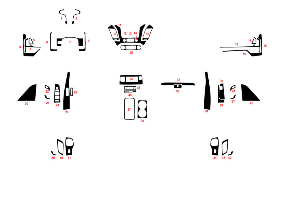 chevrolet tahoe 2015-2020 Dash Kit Diagram