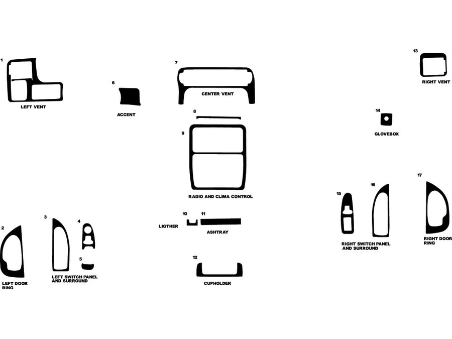 chevrolet venture 2000-2004 Dash Kit Diagram