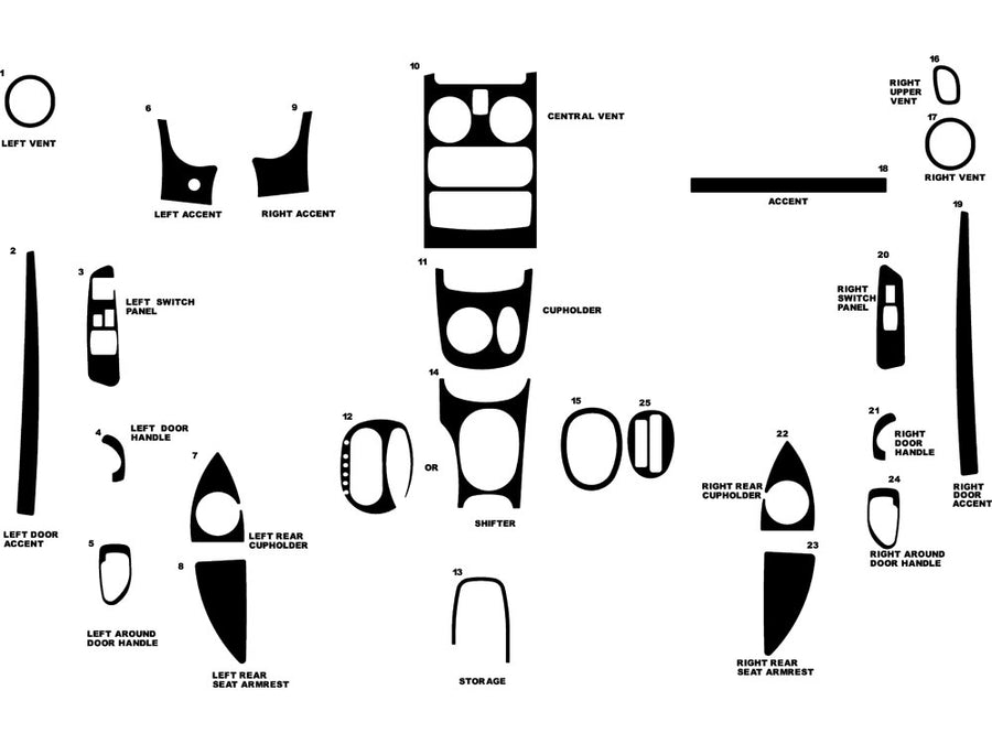 dodge stratus 2003-2005 (coupe) Dash Kit Diagram