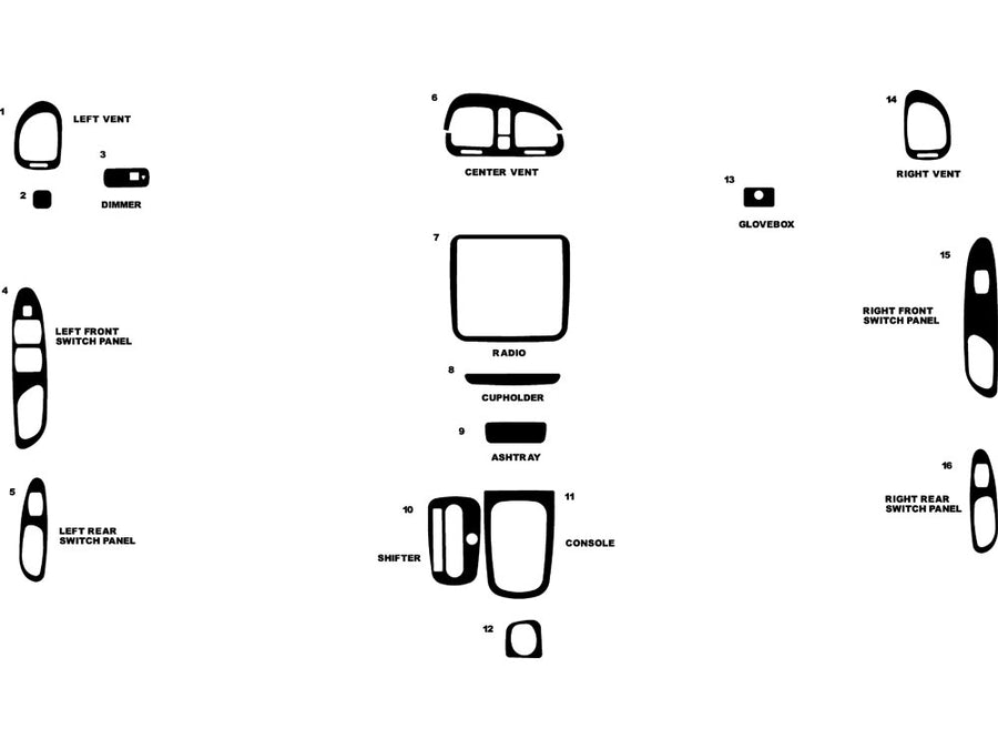 daewoo nubira 1999-1999 Dash Kit Diagram