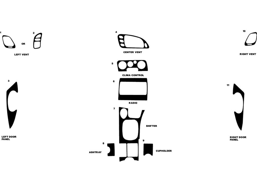 dodge avenger 1995-2000 Dash Kit Diagram