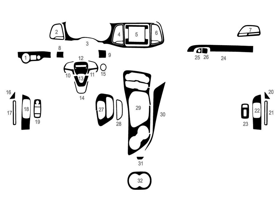 dodge challenger 2015-2023 Dash Kit Diagram
