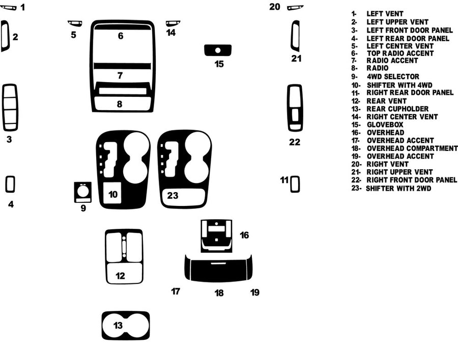 dodge durango 2011-2013 Dash Kit Diagram