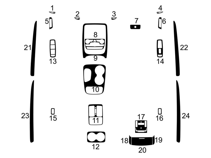 dodge durango 2018-2025 Dash Kit Diagram