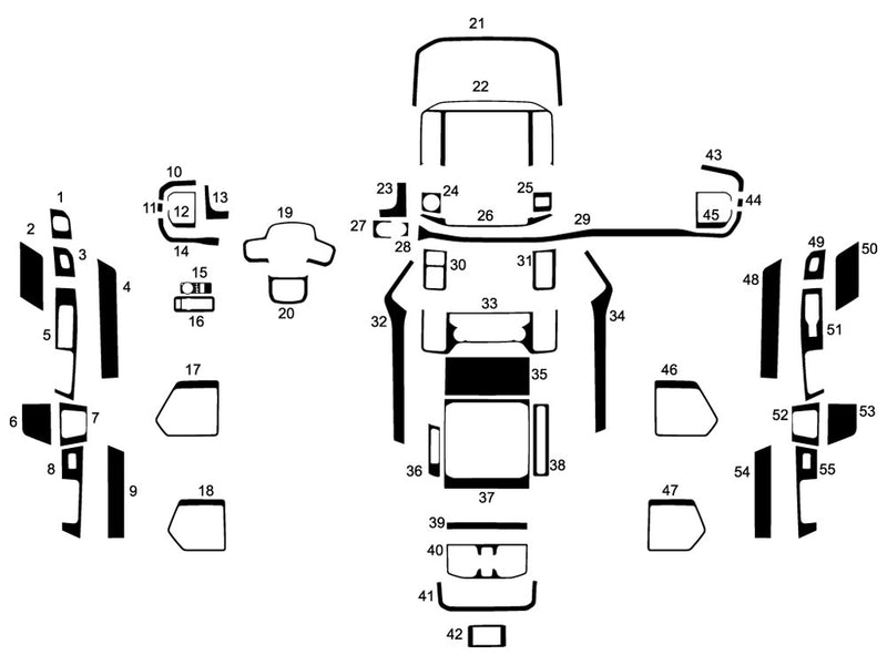 ford f-150 2022-2022 (bucket seats) Dash Kit Diagram