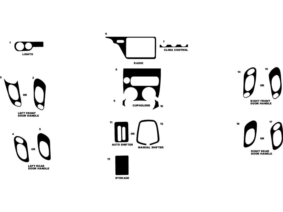 mercury mystique 1998-2002 Dash Kit Diagram