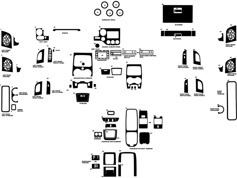 ford expedition 2003-2006 Dash Kit Diagram