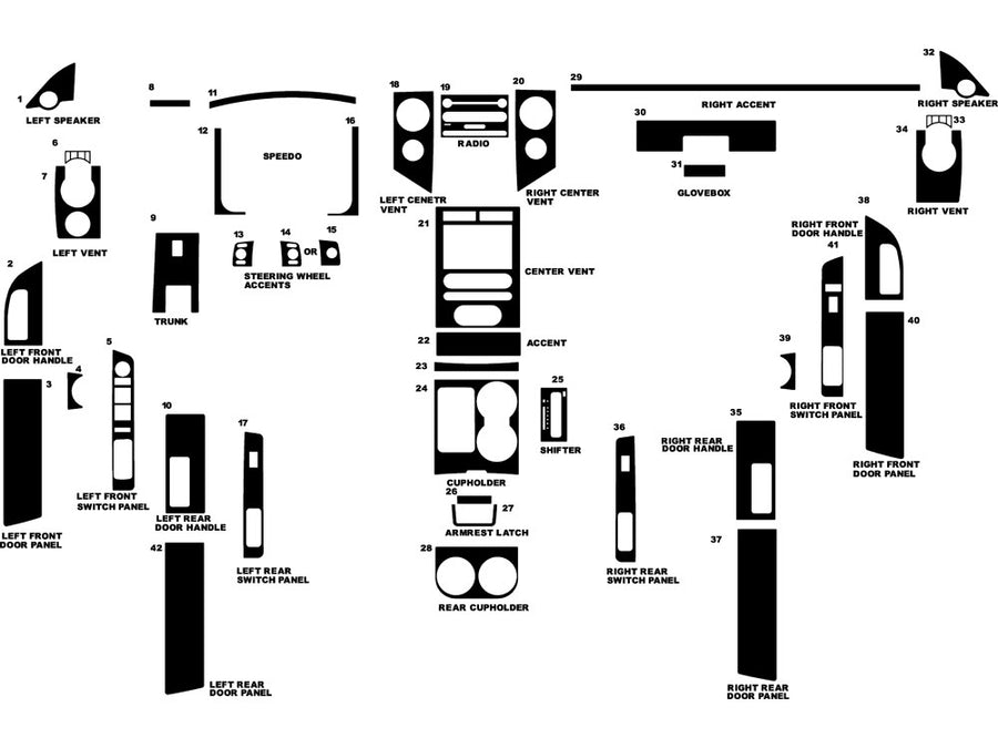 ford expedition 2007-2014 Dash Kit Diagram