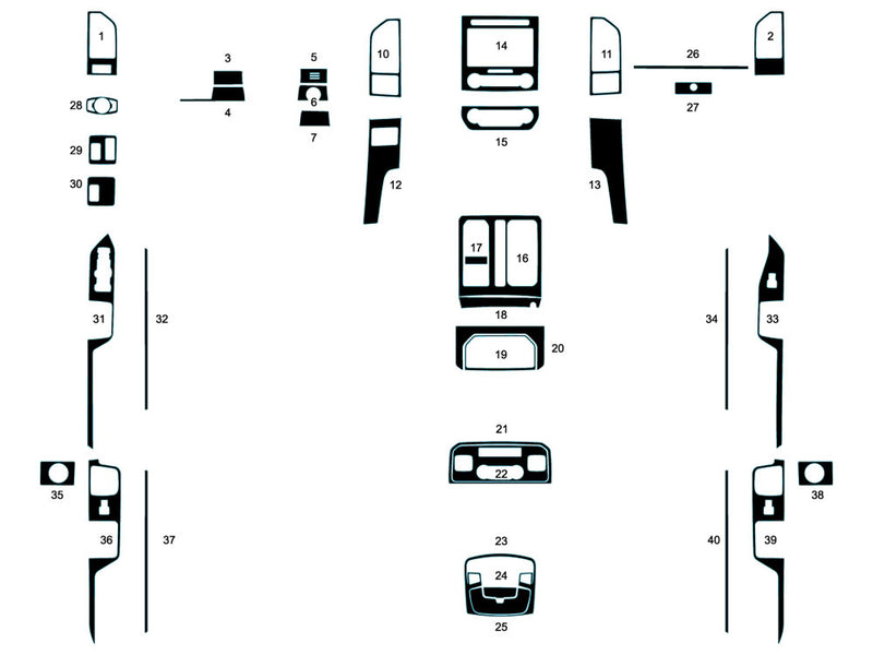 ford expedition 2018-2025 Dash Kit Diagram