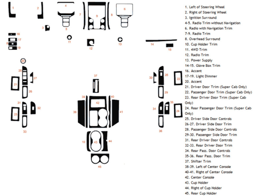 ford f-150 2013-2015 Dash Kit Diagram