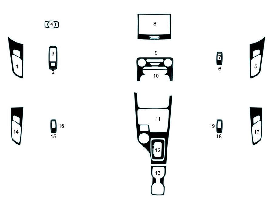 ford ranger 2019-2025 Dash Kit Diagram