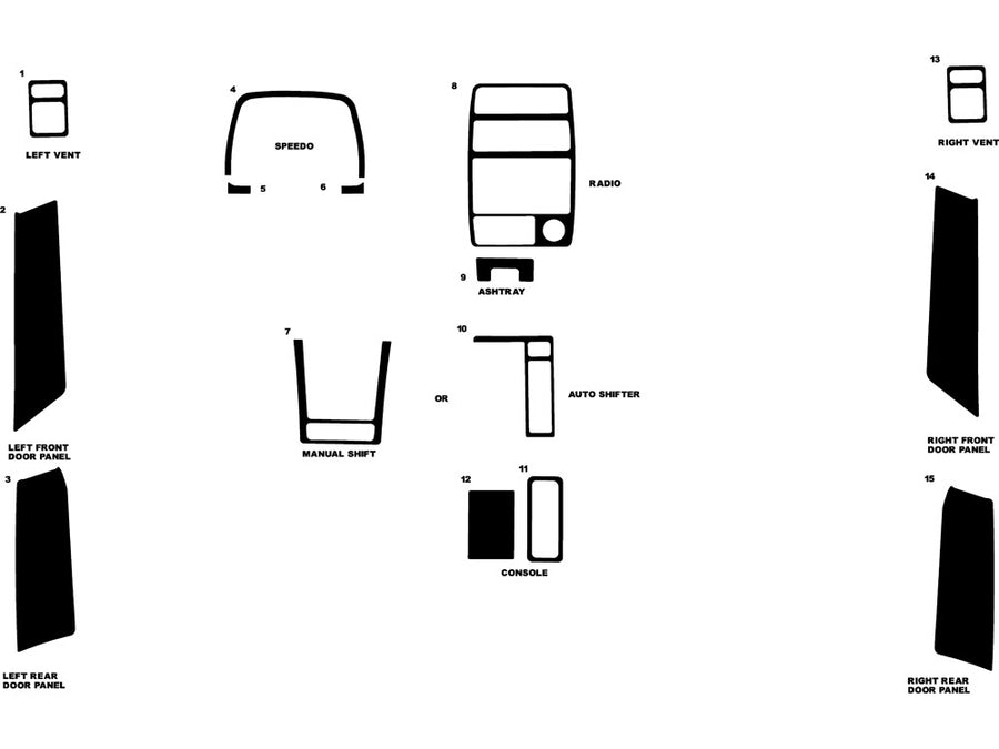 geo tracker 1992-1995 Dash Kit Diagram
