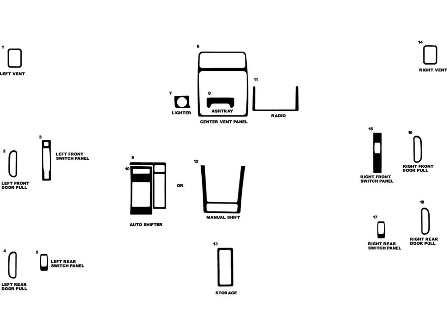 suzuki sidekick 1996-1998 Dash Kit Diagram