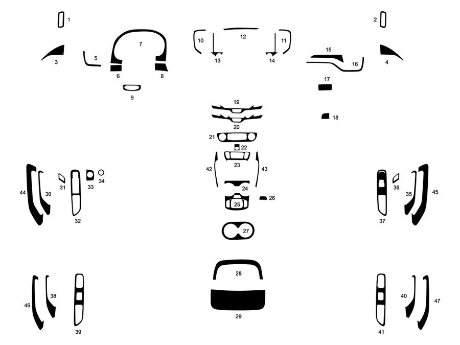gmc terrain 2018-2024 Dash Kit Diagram