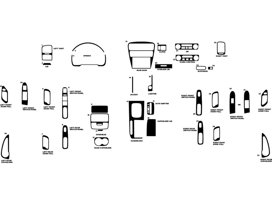 honda accord 2001-2002 Dash Kit Diagram