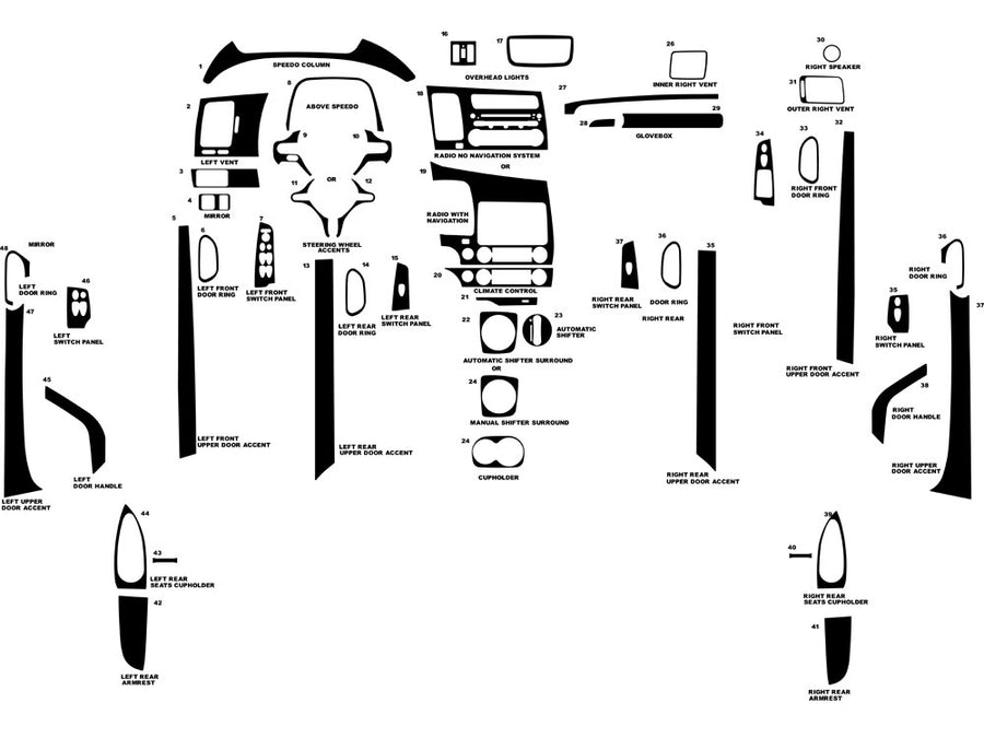 honda civic 2006-2011 Dash Kit Diagram