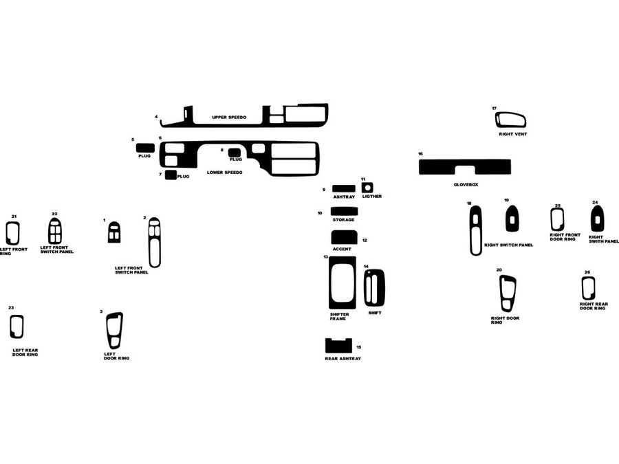 honda civic 1992-1995 Dash Kit Diagram