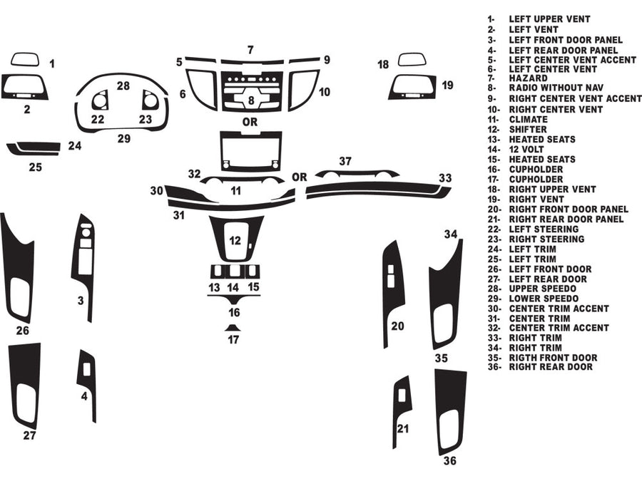 honda cr-v 2012-2014 Dash Kit Diagram