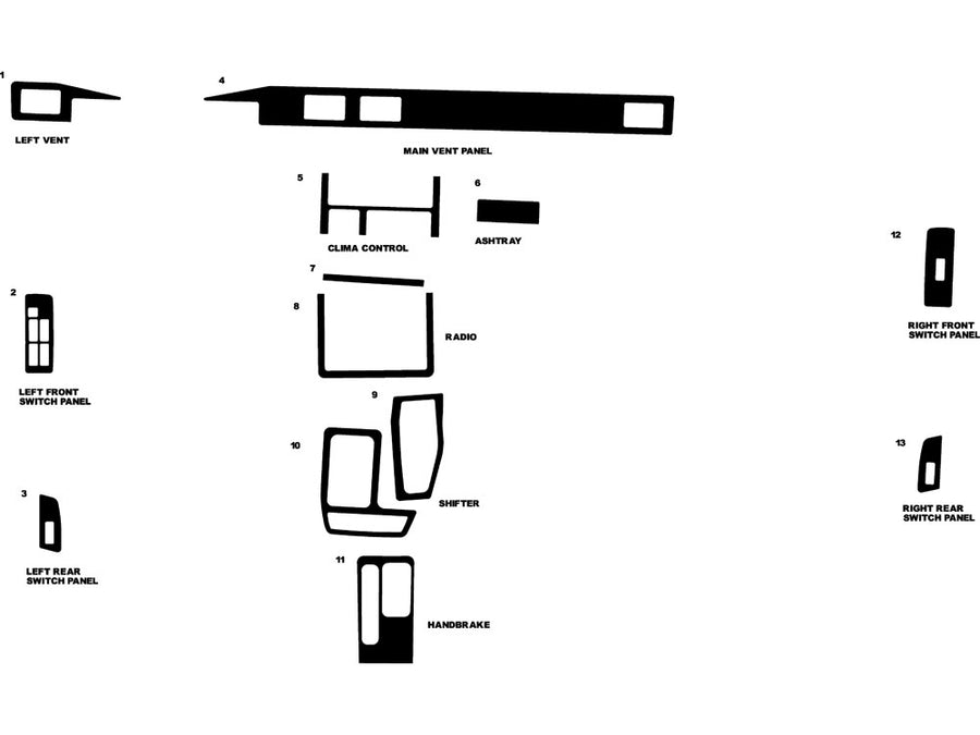 honda passport 1994-1995 Dash Kit Diagram