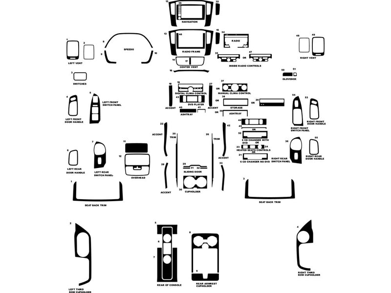 honda pilot 2006-2008 Dash Kit Diagram