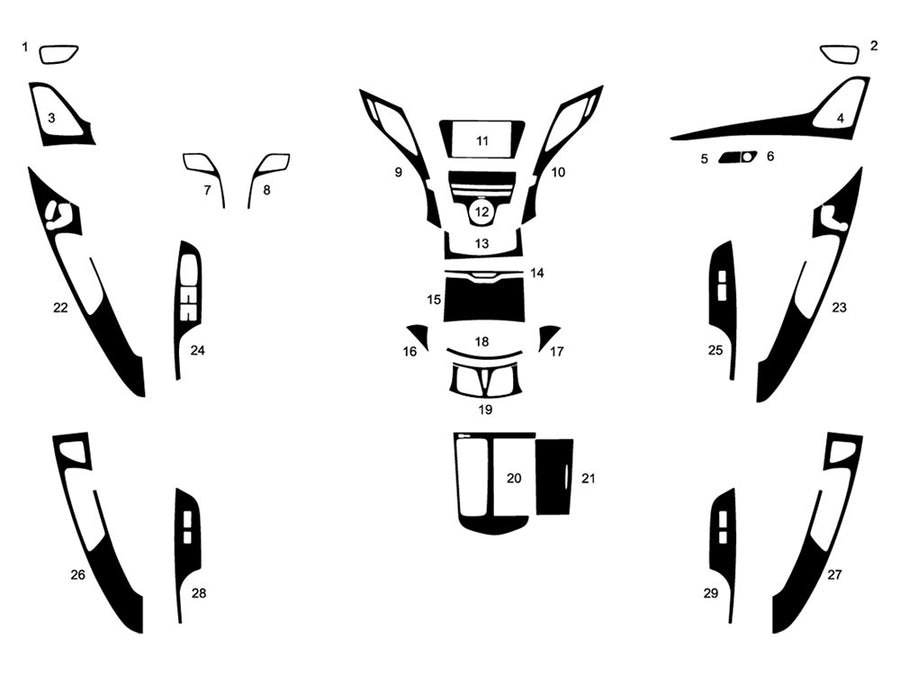 hyundai azera 2012-2014 Dash Kit Diagram
